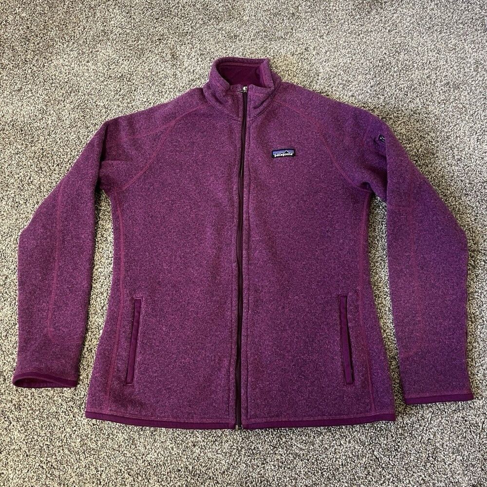 Patagonia Better Sweater Women's L Purple Full Zip Jacket Pockets Logo